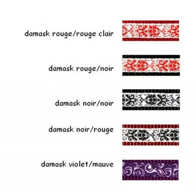 Collier 5/8'' à motifs Damask avec boucle de plastique 