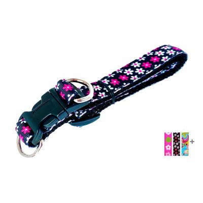 Collier 5/8'' à motifs Fleurs avec boucle de...
