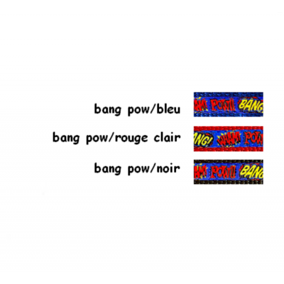 Collier 5/8'' à motifs Bang Pow  avec boucle de plastique 