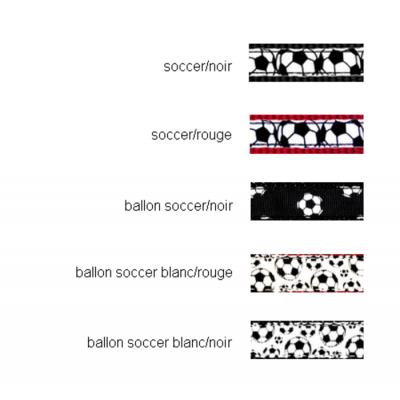 Collier 5/8'' à motifs Soccer avec boucle de plastique 