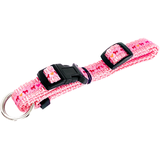 Collier à anneau 5/8'' à motifs Chien Rose 