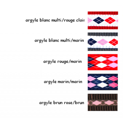 Laisse 1'' à motifs Argyle