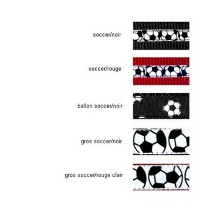 Laisse 1'' à motifs Soccer Laisse 1'' à motifs Soccer