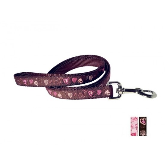 Laisse 3/4'' à motifs Coeurs