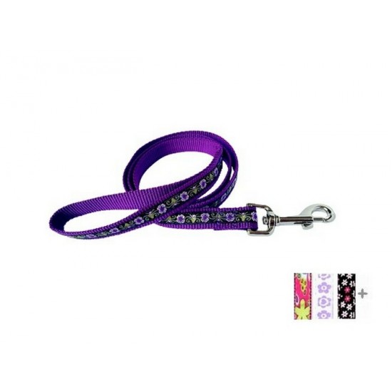 Laisse 3/4'' à motifs Fleurs
