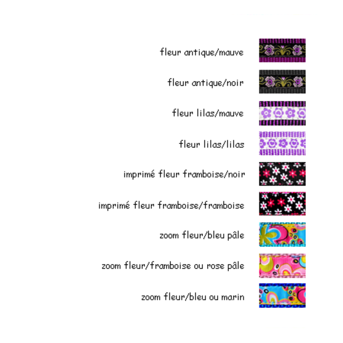 Laisse 3/4'' à motifs Fleurs Laisse 3/4'' à motifs Fleurs