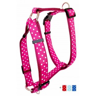 Harnais ajustable 1'' à motifs Pois pour chien