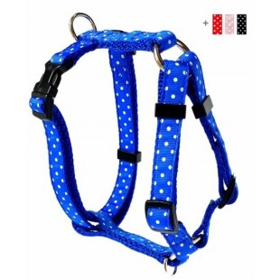 Harnais ajustable 5/8'' à motifs Pois pour chien