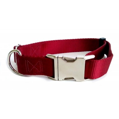 Collier ajustable de luxe avec boucle de métal 1'' 