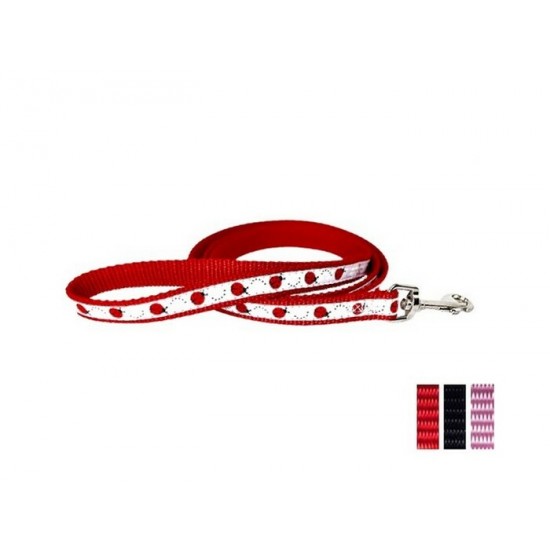 Laisse 5/8'' à motifs Coccinelle