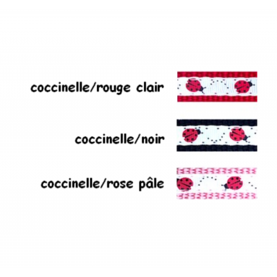 Laisse 5/8'' à motifs Coccinelle