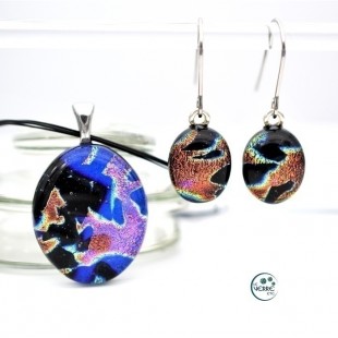 Pendentif & Boucles d'oreilles en verre...