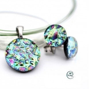Pendentif & Boucles d'oreilles en verre...