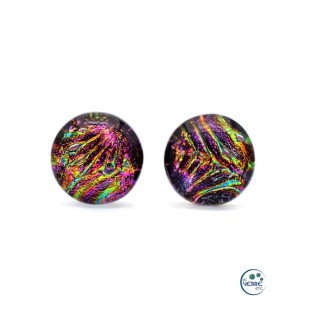 Boucles d'oreilles puces en verre dichroïque 