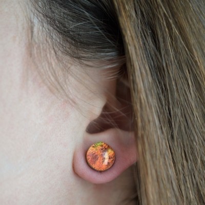 Boucles d'oreilles puces en verre dichroïque  