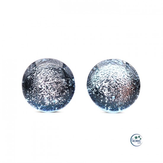 Boucles d'oreilles puces en verre dichroïque  