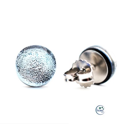 Boucles d'oreilles puces en verre dichroïque  