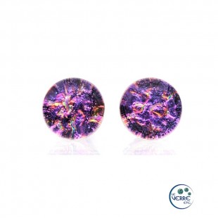 Boucles d'oreilles puces en verre dichroïque  