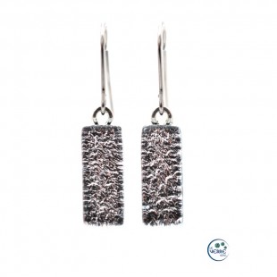 Boucles d'oreilles pendantes en verre dichroïque 