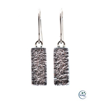 Boucles d'oreilles pendantes en verre dichroïque 