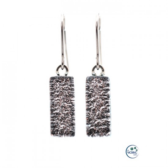 Boucles d'oreilles pendantes en verre dichroïque 