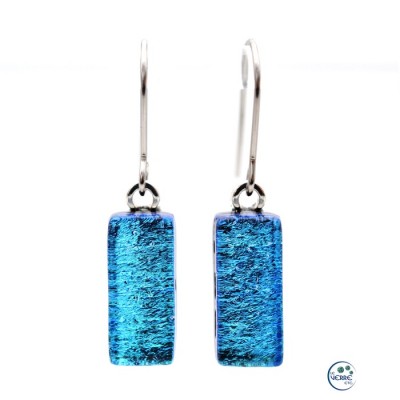 Boucles d'oreilles pendantes en verre dichroïque
