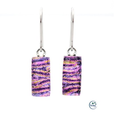 Boucles d'oreilles pendantes en verre dichroïque ...