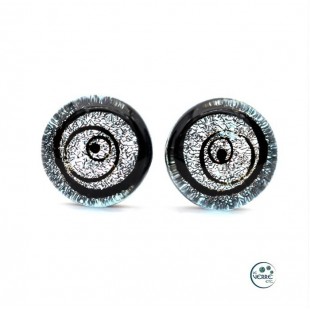 Boucles d'oreilles puces en verre dichroïque  