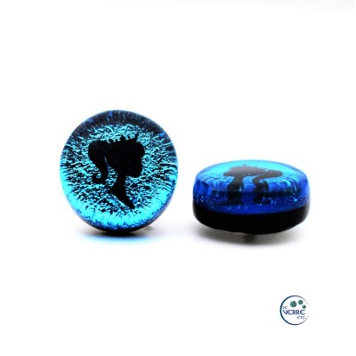 Boucles d'oreille en verre dichroïque (camée)