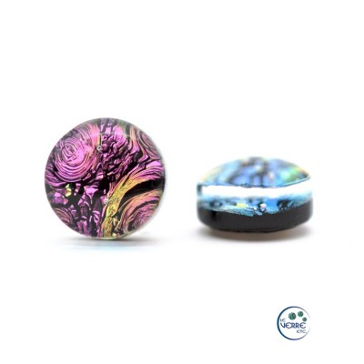 Boucles d'oreilles puces en verre dichroïque 