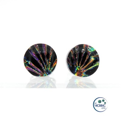 Boucles d'oreilles puces en verre dichroïque 