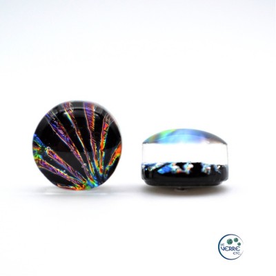 Boucles d'oreilles puces en verre dichroïque 