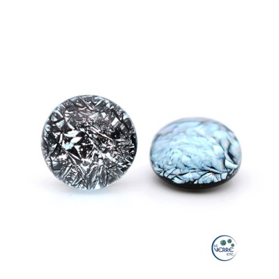 Boucles d'oreilles puces en verre dichroïque  