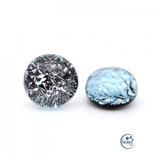 Boucles d'oreilles puces en verre dichroïque  