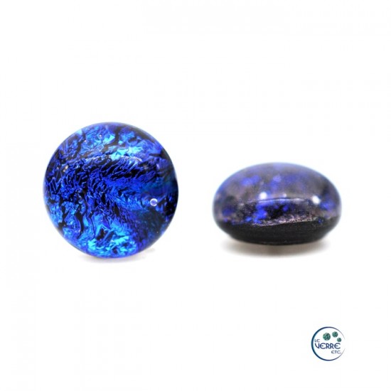 Boucles d'oreilles puces en verre dichroïque 