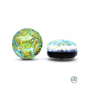 Boucles d'oreilles puces en verre dichroïque 
