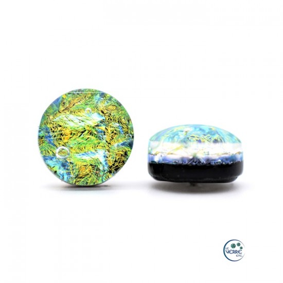 Boucles d'oreilles puces en verre dichroïque 