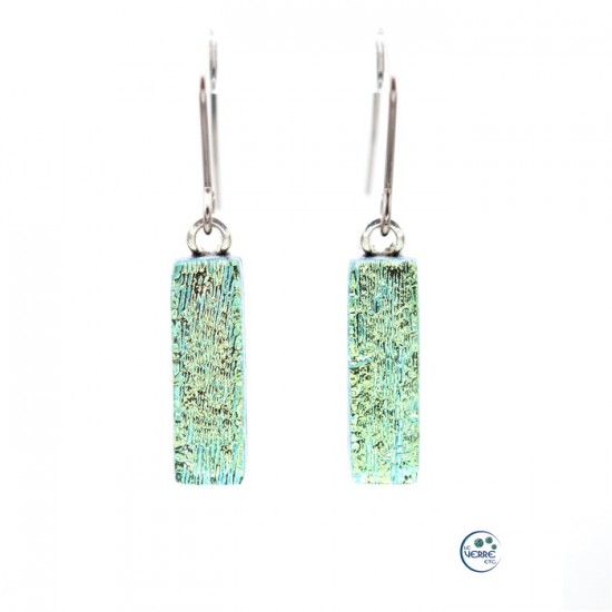 Boucles d'oreilles pendantes en verre dichroïque 