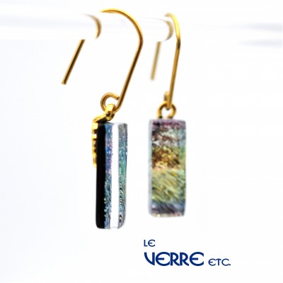 Boucles d'oreilles en verre sur crochets 