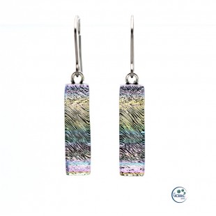 Boucles d'oreilles en verre dichroïque sur...