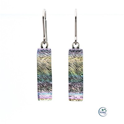 Boucles d'oreilles en verre dichroïque sur...