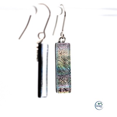 Boucles d'oreilles en verre dichroïque sur crochets 