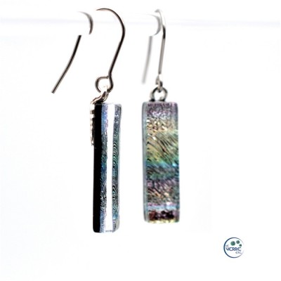 Boucles d'oreilles en verre dichroïque sur crochets 