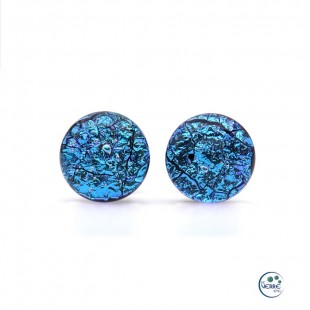 Boucles d'oreilles bleues craquelées
