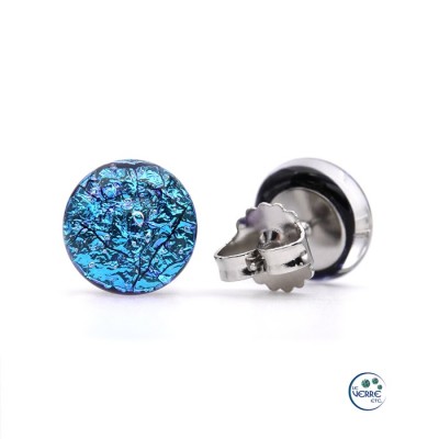 Boucles d'oreilles bleues craquelées