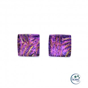 Boucles d'oreilles en verre, puces carrés