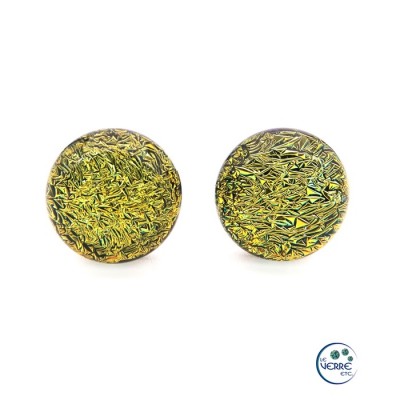 Boucles d'oreilles or craquelées en verre...
