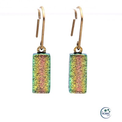 Boucles d'oreilles en verre dichroïque dégradé...
