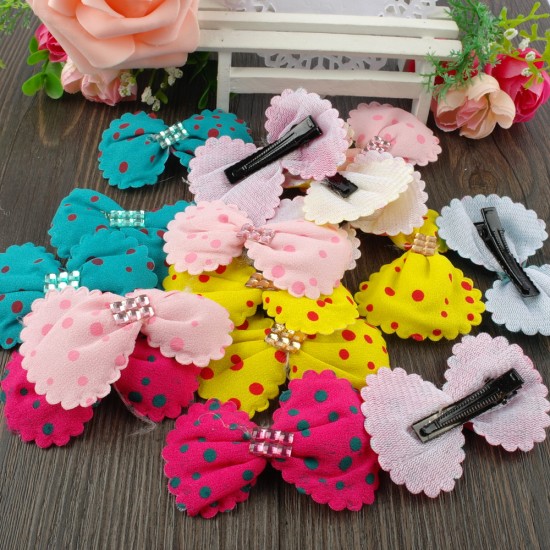 Barrettes Boucle colorée à pois