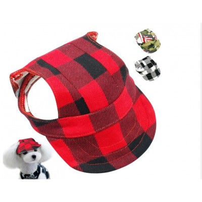Casquette pour chiens à carreaux- Dog hat